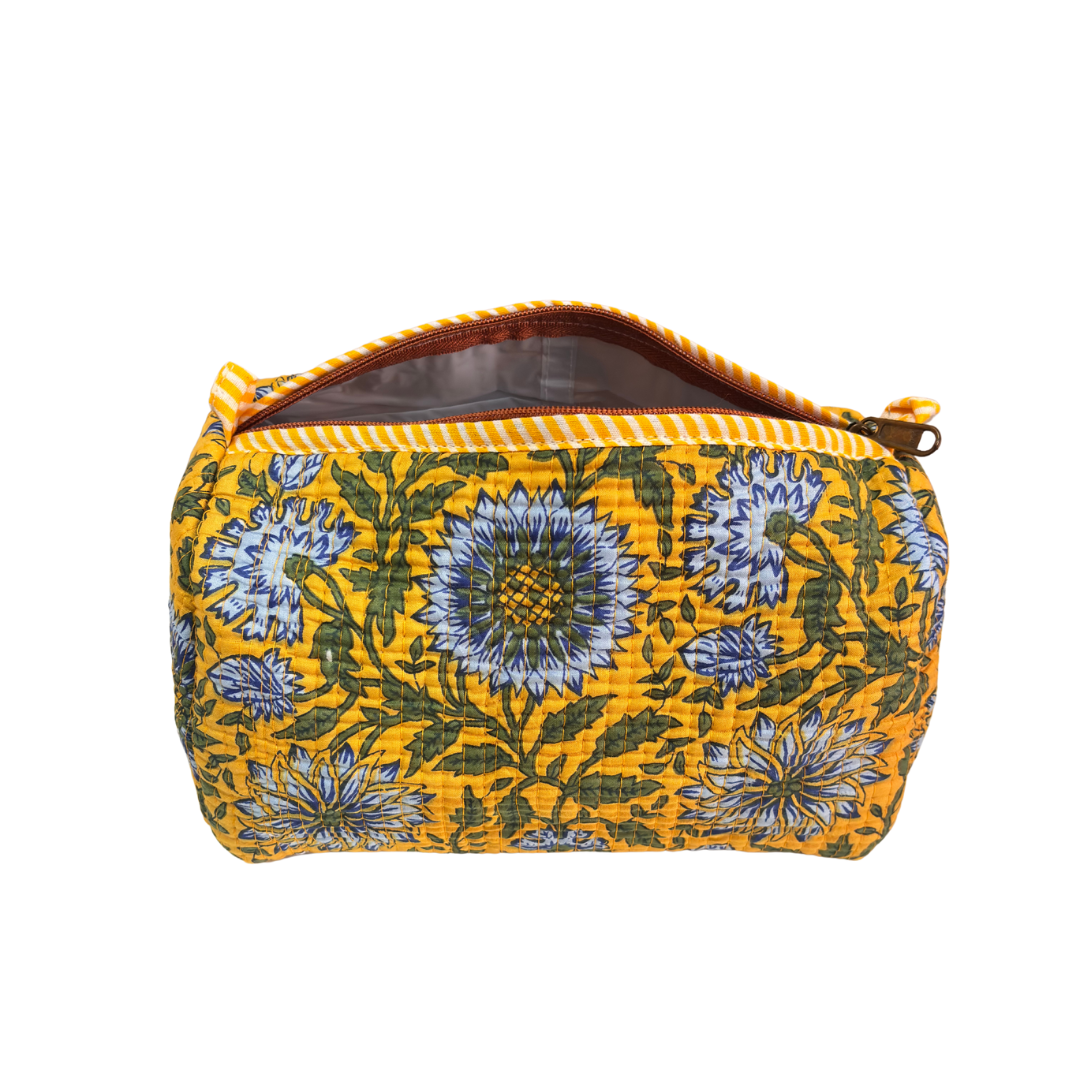 The Alfred Edition Travel Accessory:- Premium Handcrafted Waterproof Quilted Cotton Beauty/Travel Organizer Bag for Men & Women