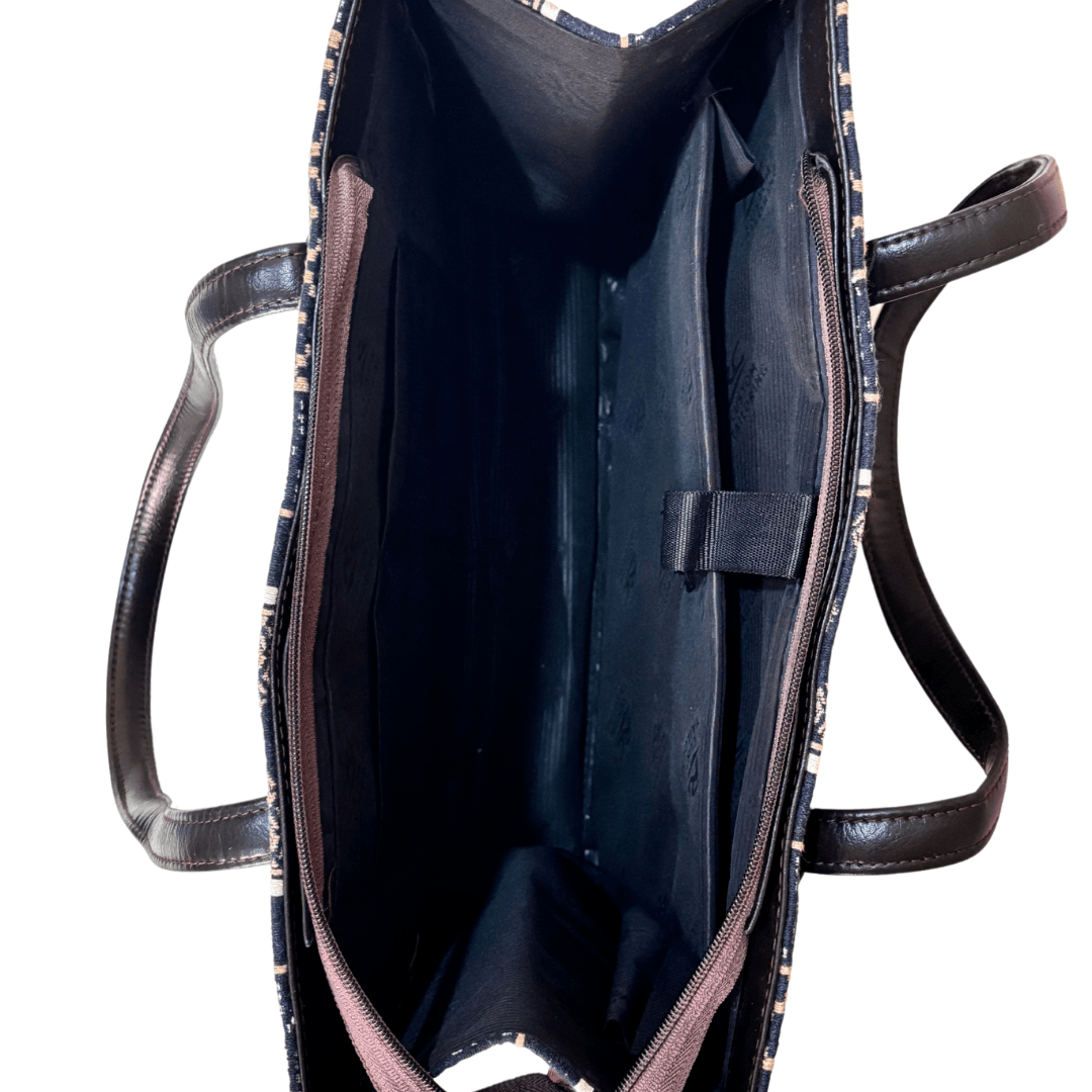 Blue Handcrafted Laptop Tote Bag - The House of RajPadmini