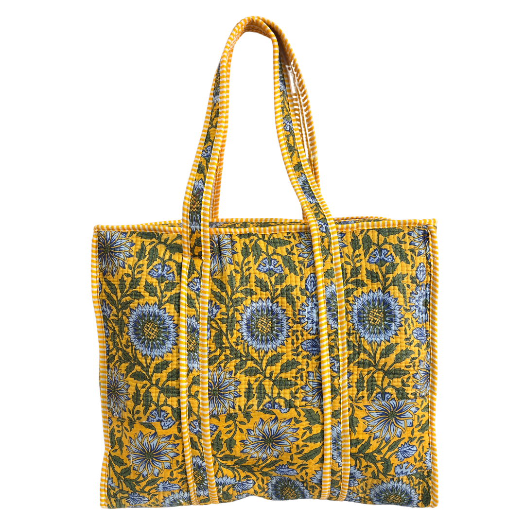 4-in-1 Festive Gifting COMBO : Premium Quilted Tote Bag + 3 Waterproof Pouches = Your Complete Organization Solution!