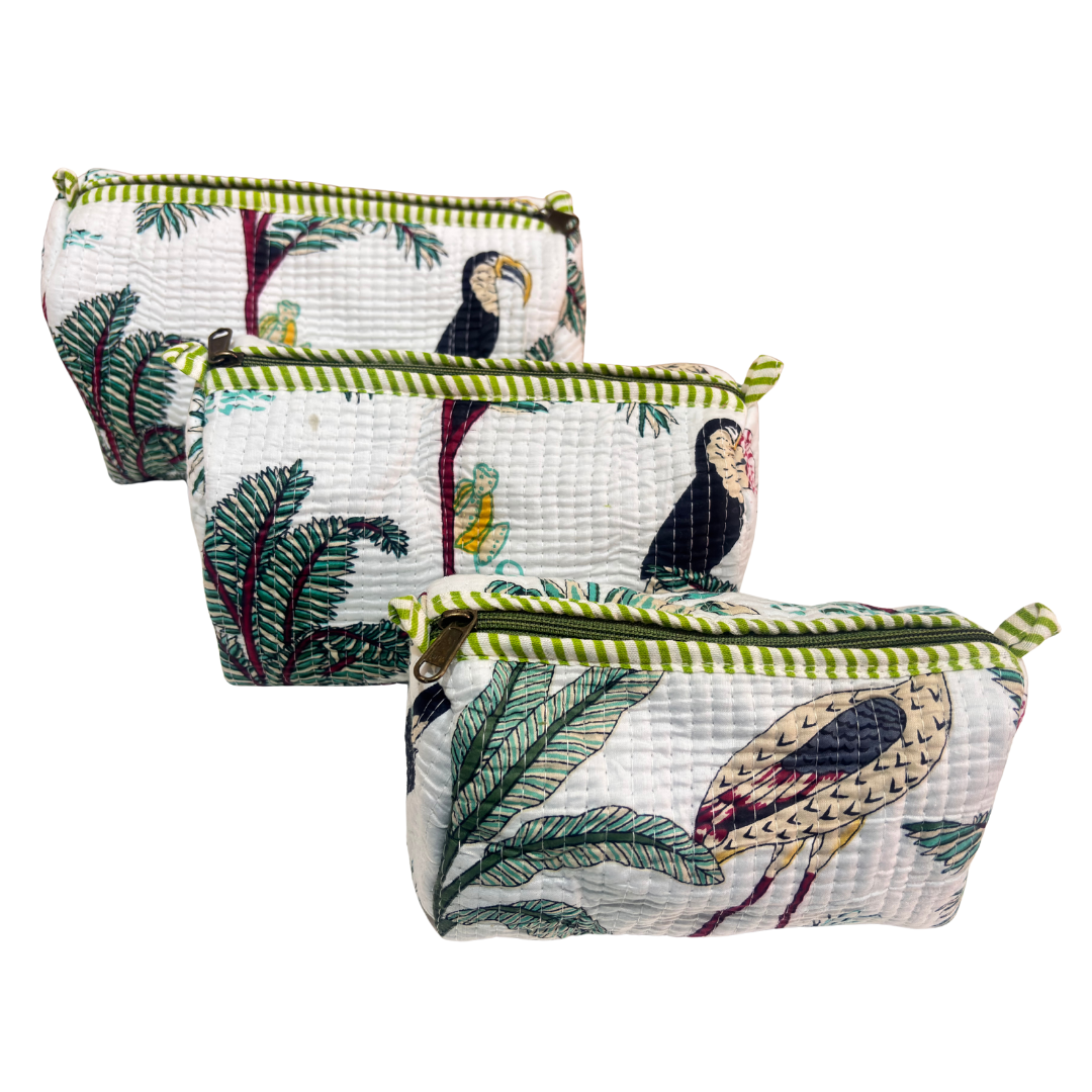 The Alfred Edition Travel Accessory:- Premium Handcrafted Waterproof Quilted Cotton Beauty/Travel Organizer Bag for Men & Women