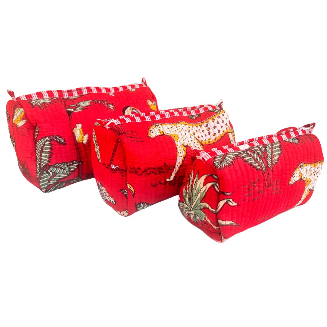 The Alfred Edition Travel Accessory:- Premium Handcrafted Waterproof Quilted Cotton Beauty/Travel Organizer Bag for Men & Women