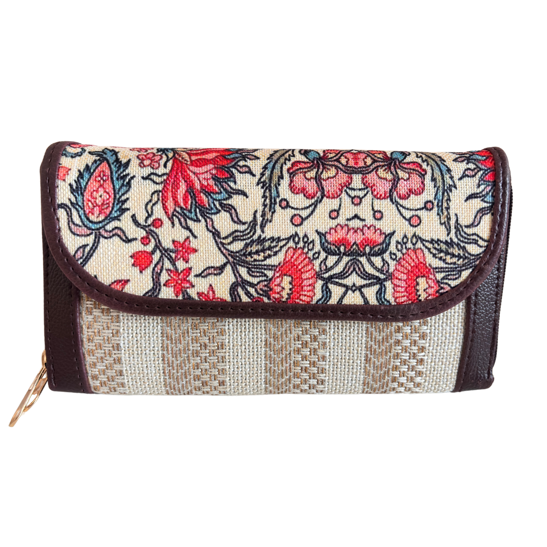 The Hamsafar Edition:- Women's Ethnic Jute Fabric Wallet with Double Partition