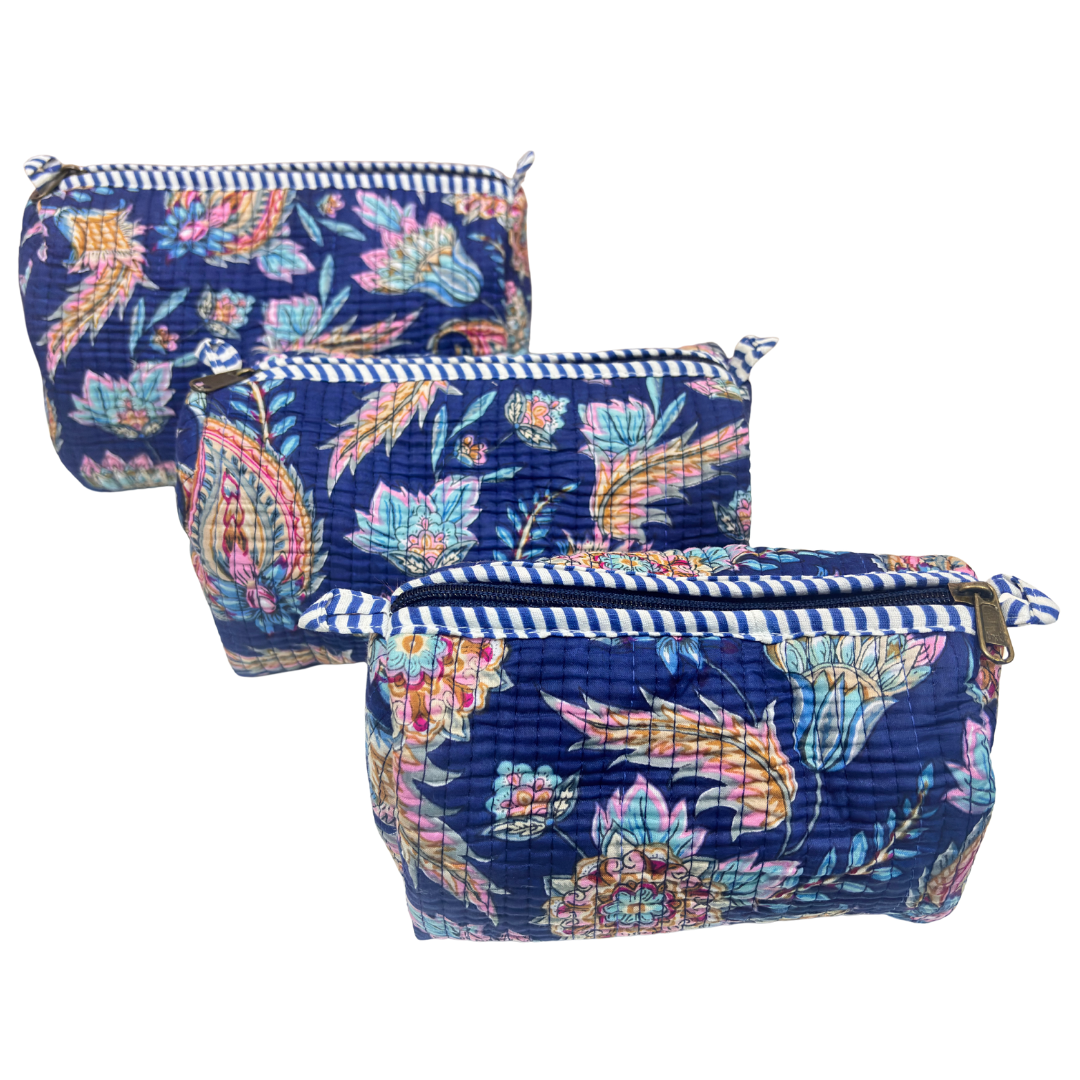 The Alfred Edition Travel Accessory:- Premium Handcrafted Waterproof Quilted Cotton Beauty/Travel Organizer Bag for Men & Women