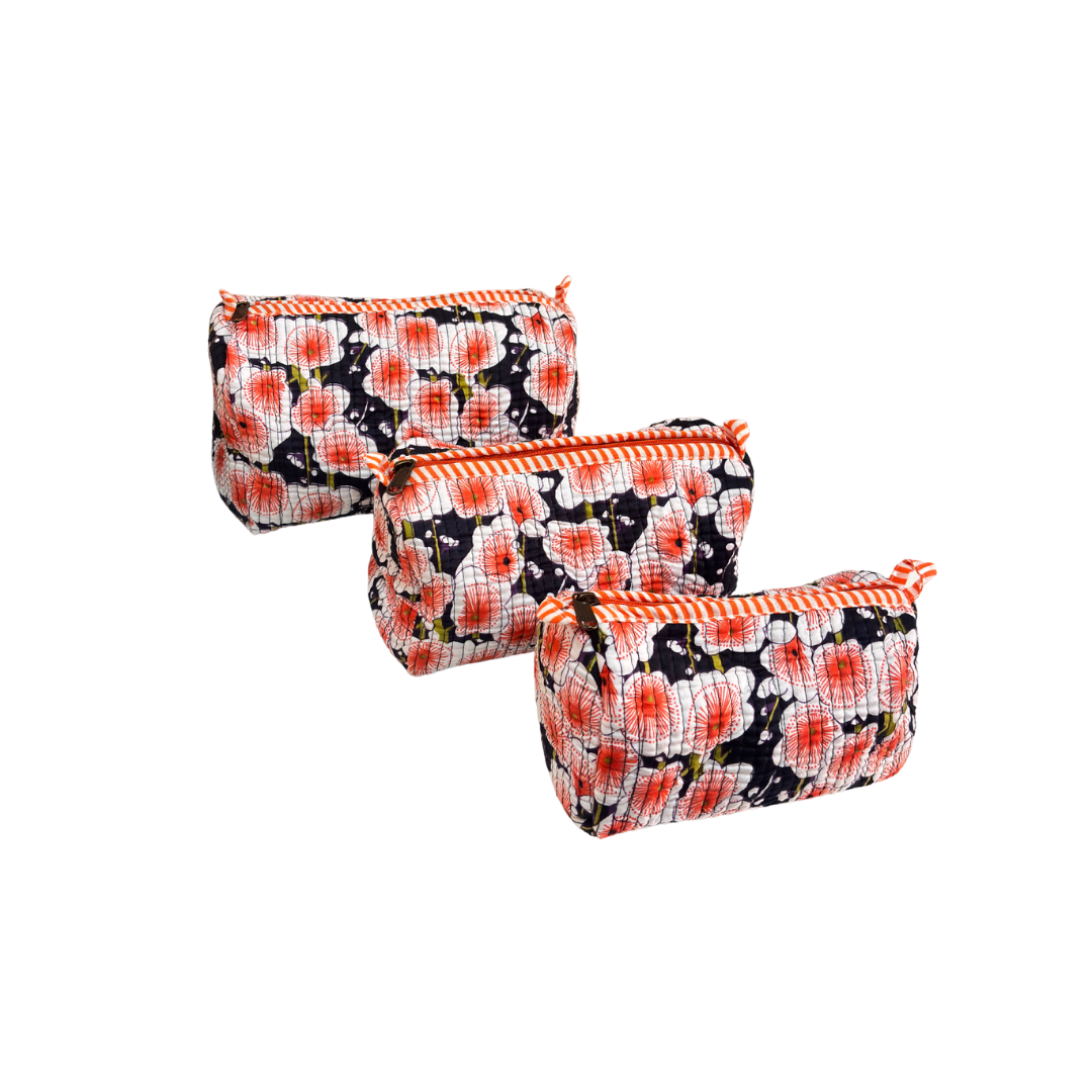 4-in-1 Festive Gifting COMBO : Premium Quilted Tote Bag + 3 Waterproof Pouches = Your Complete Organization Solution!