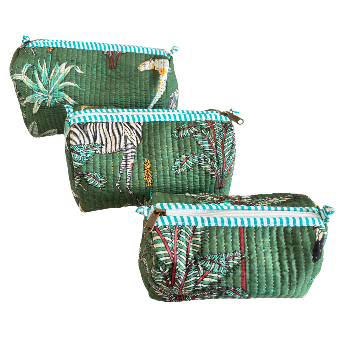 The Alfred Edition Travel Accessory:- Premium Handcrafted Waterproof Quilted Cotton Beauty/Travel Organizer Bag for Men & Women