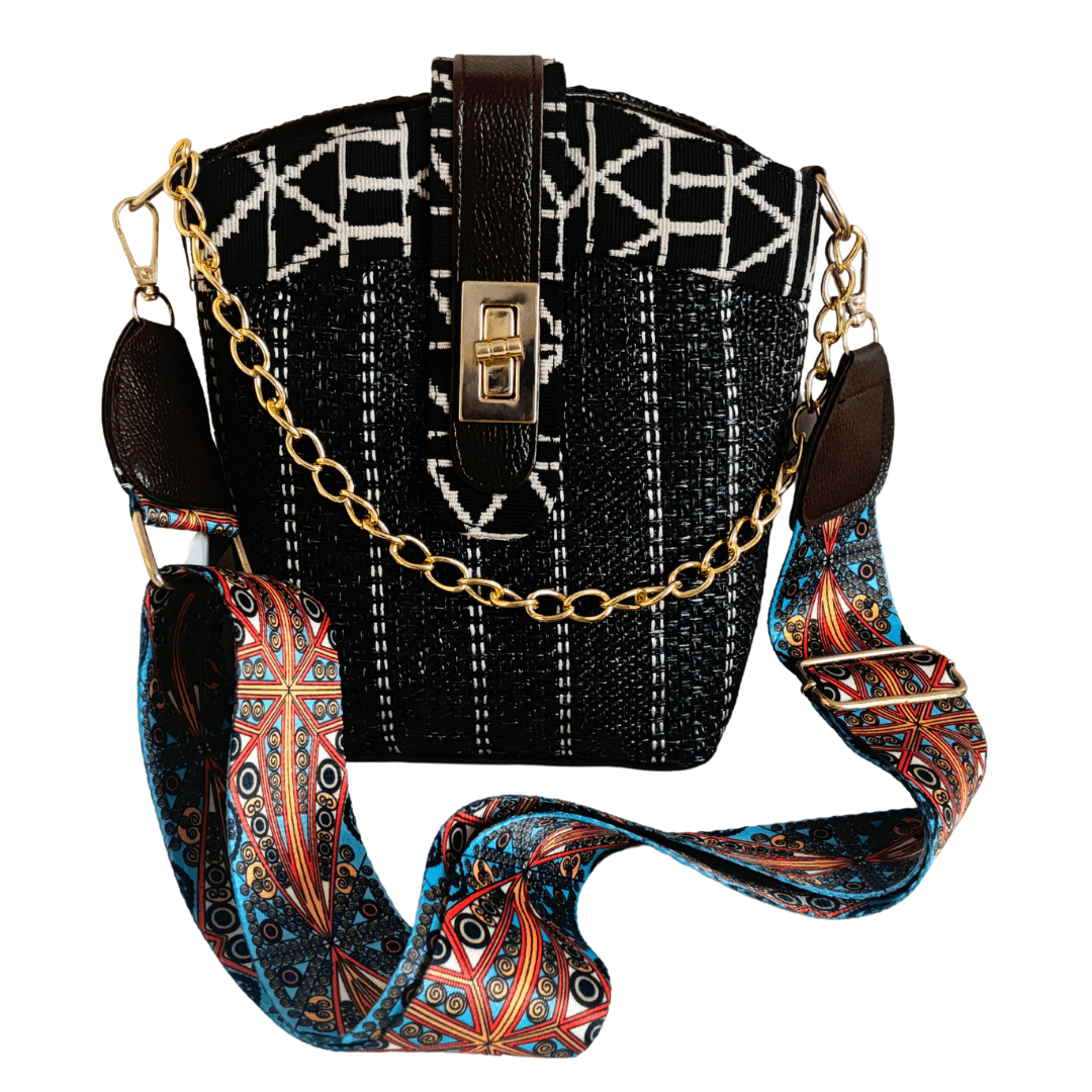 The Maharani Edition:- Women's Black Jute Sling Bag - The House of RajPadmini