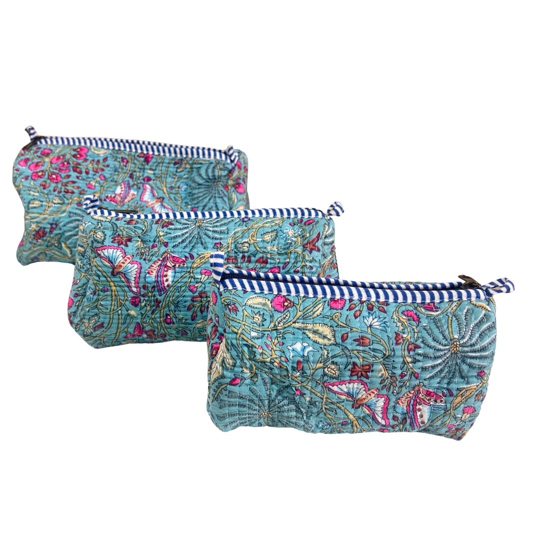 The Alfred Edition Travel Accessory:- Premium Handcrafted Waterproof Quilted Cotton Beauty/Travel Organizer Bag for Men & Women