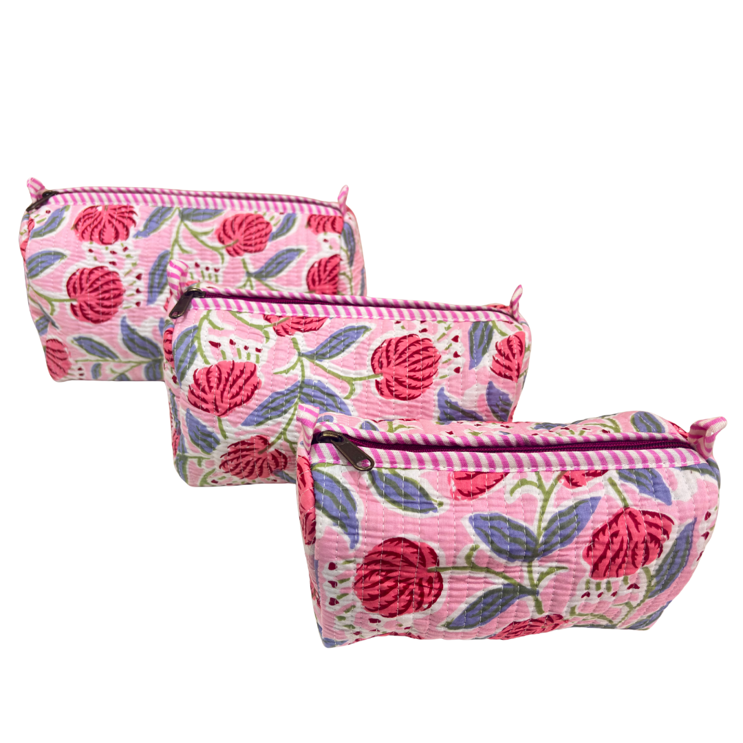 The Alfred Edition Travel Accessory:- Premium Handcrafted Waterproof Quilted Cotton Beauty/Travel Organizer Bag for Men & Women