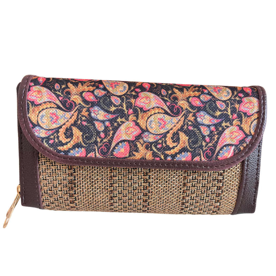 The Hamsafar Edition:- Women's Ethnic Jute Fabric Wallet with Double Partition