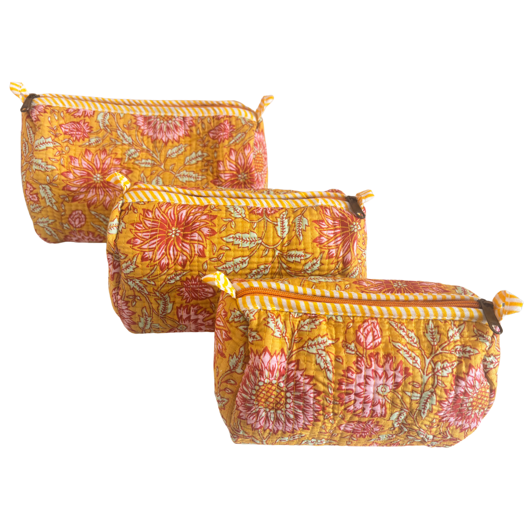 4-in-1 Festive Gifting COMBO : Premium Quilted Tote Bag + 3 Waterproof Pouches = Your Complete Organization Solution!