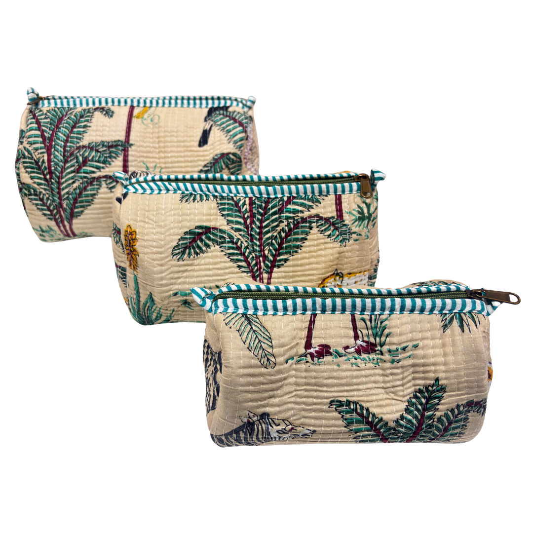 The Alfred Edition Travel Accessory:- Premium Handcrafted Waterproof Quilted Cotton Beauty/Travel Organizer Bag for Men & Women
