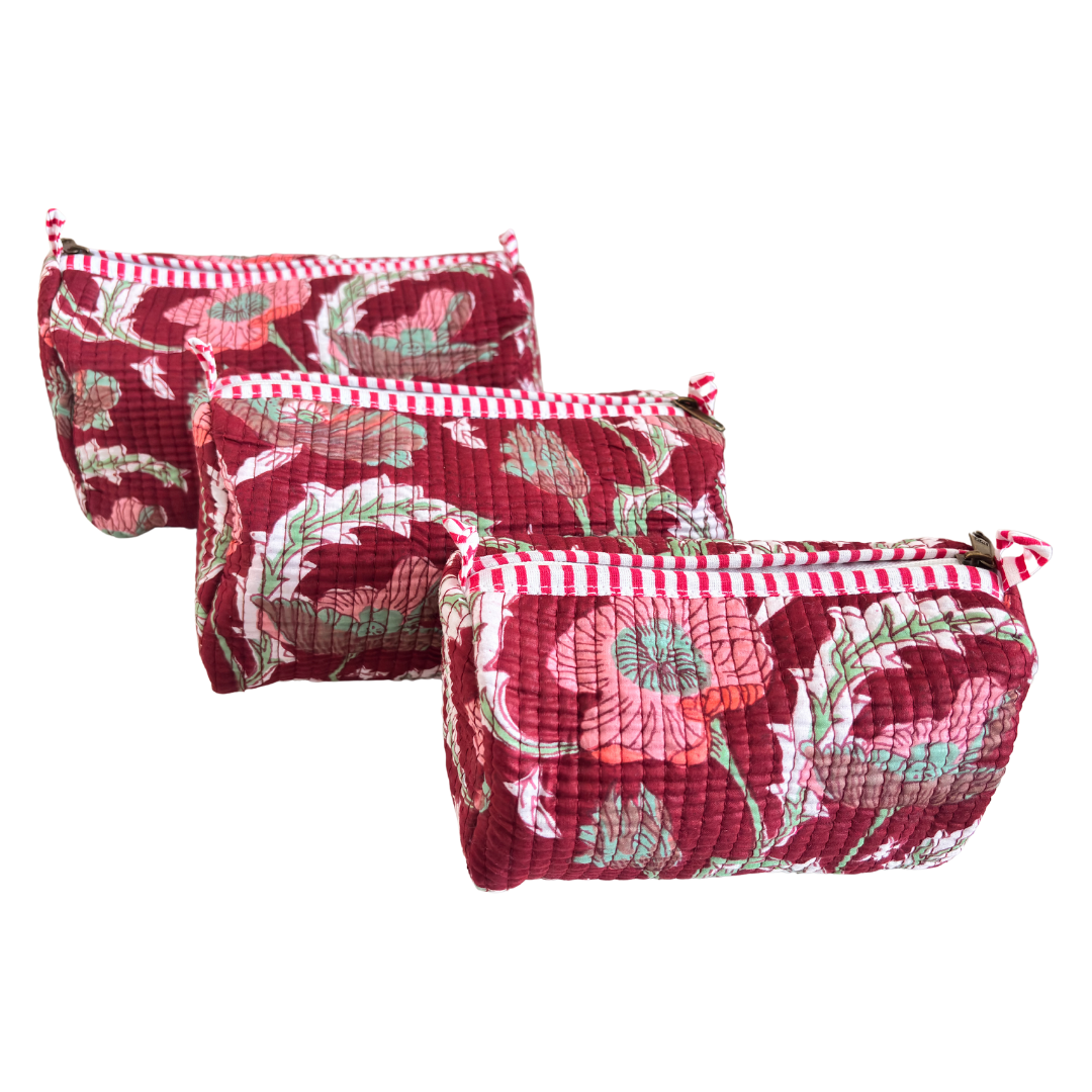 The Alfred Edition Travel Accessory:- Premium Handcrafted Waterproof Quilted Cotton Beauty/Travel Organizer Bag for Men & Women