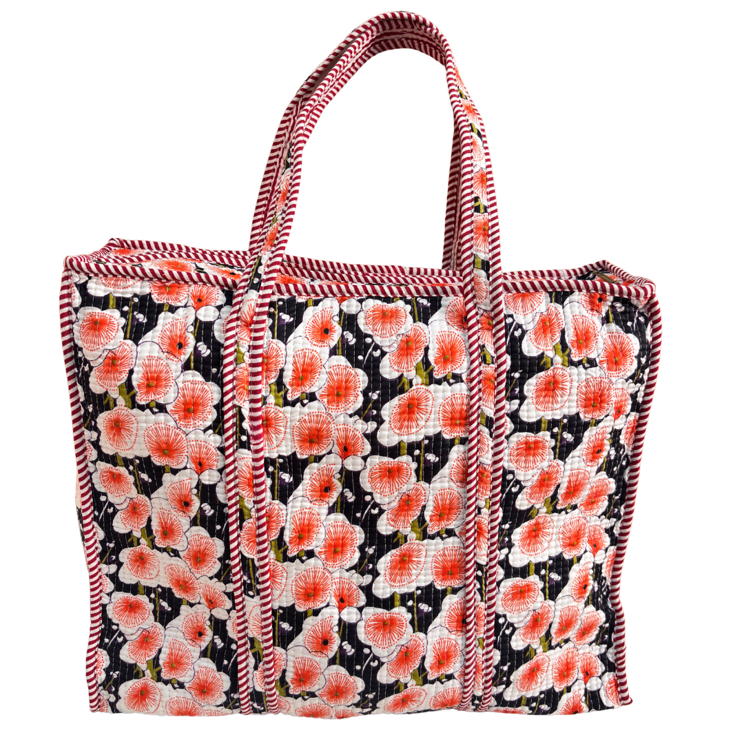 4-in-1 Festive Gifting COMBO : Premium Quilted Tote Bag + 3 Waterproof Pouches = Your Complete Organization Solution!