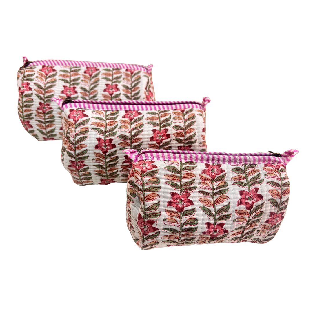 The Alfred Edition Travel Accessory:- Premium Handcrafted Waterproof Quilted Cotton Beauty/Travel Organizer Bag for Men & Women