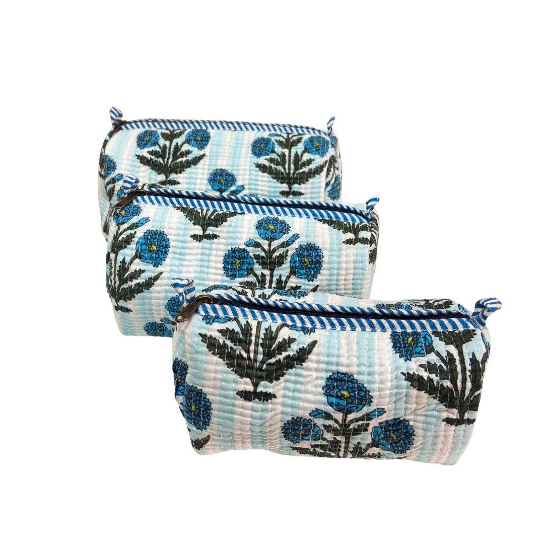 The Alfred Edition Travel Accessory:- Premium Handcrafted Waterproof Quilted Cotton Beauty/Travel Organizer Bag for Men & Women