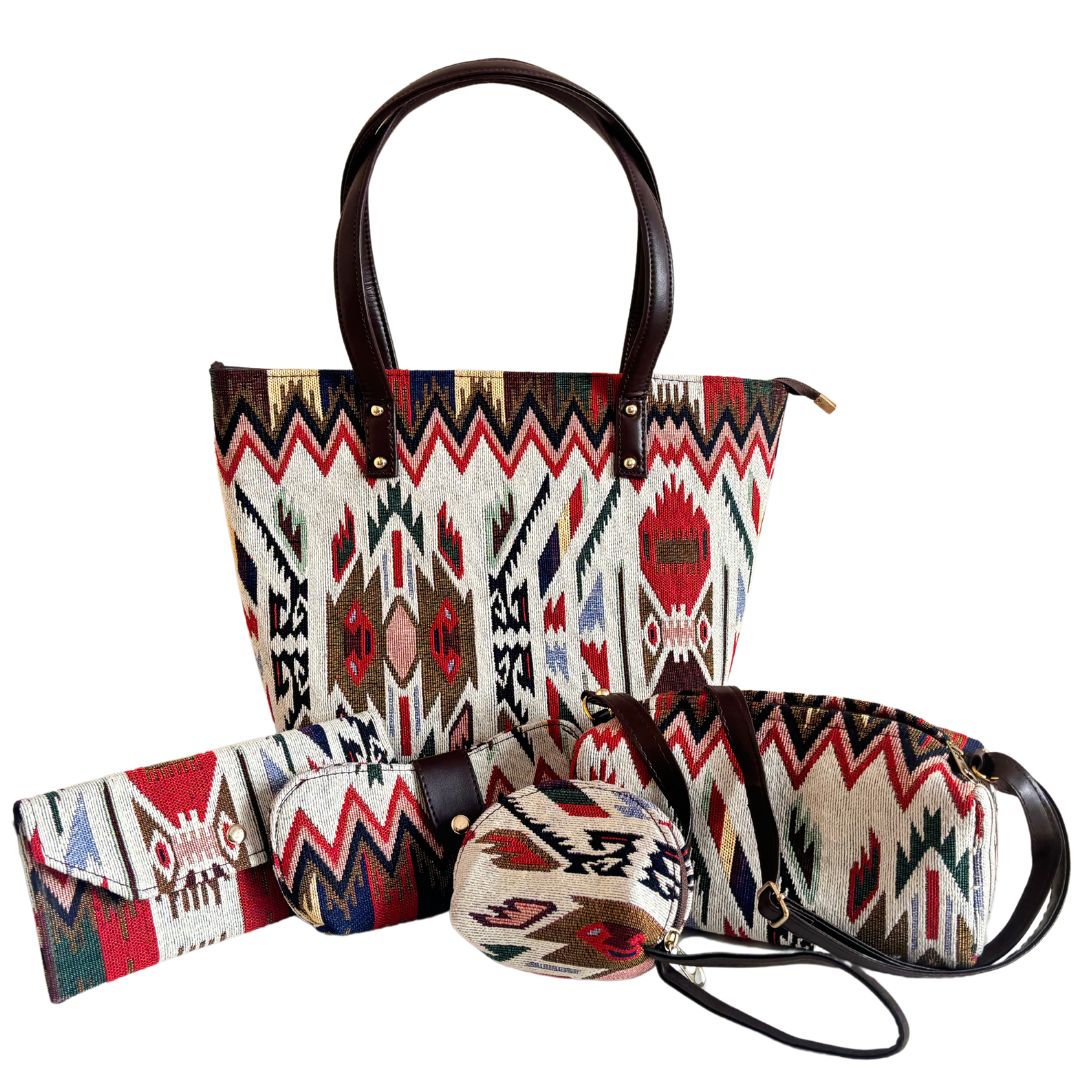 RajPadmini Eco-Friendly Premium Gifting Combo:- Women's Handbag Gifting Combo (Set of 5 Pieces including trending sunglass cover/tote bag/pouch) - The House of RajPadmini