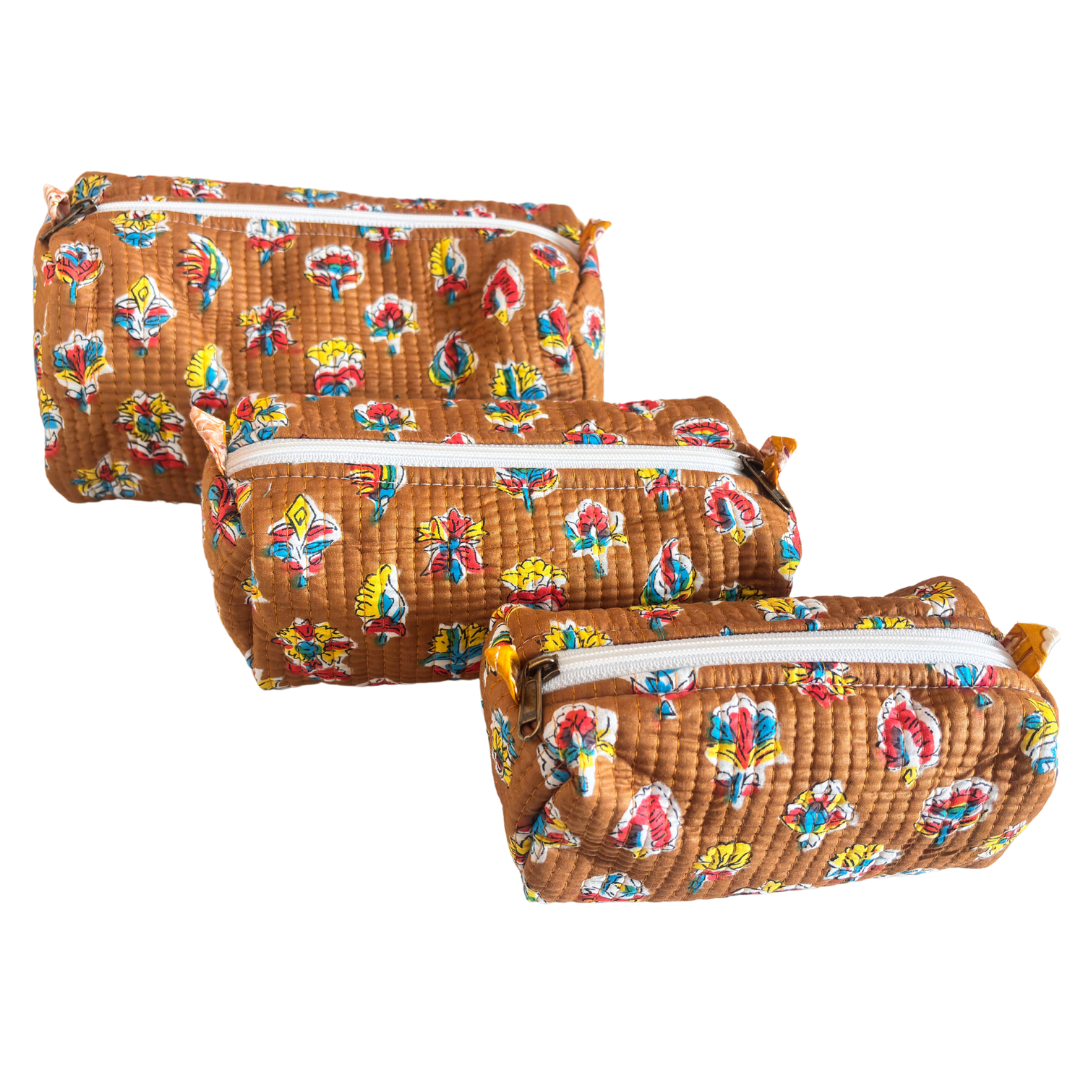 The Alfred Edition Travel Accessory:- Premium Handcrafted Waterproof Quilted Cotton Beauty/Travel Organizer Bag for Men & Women