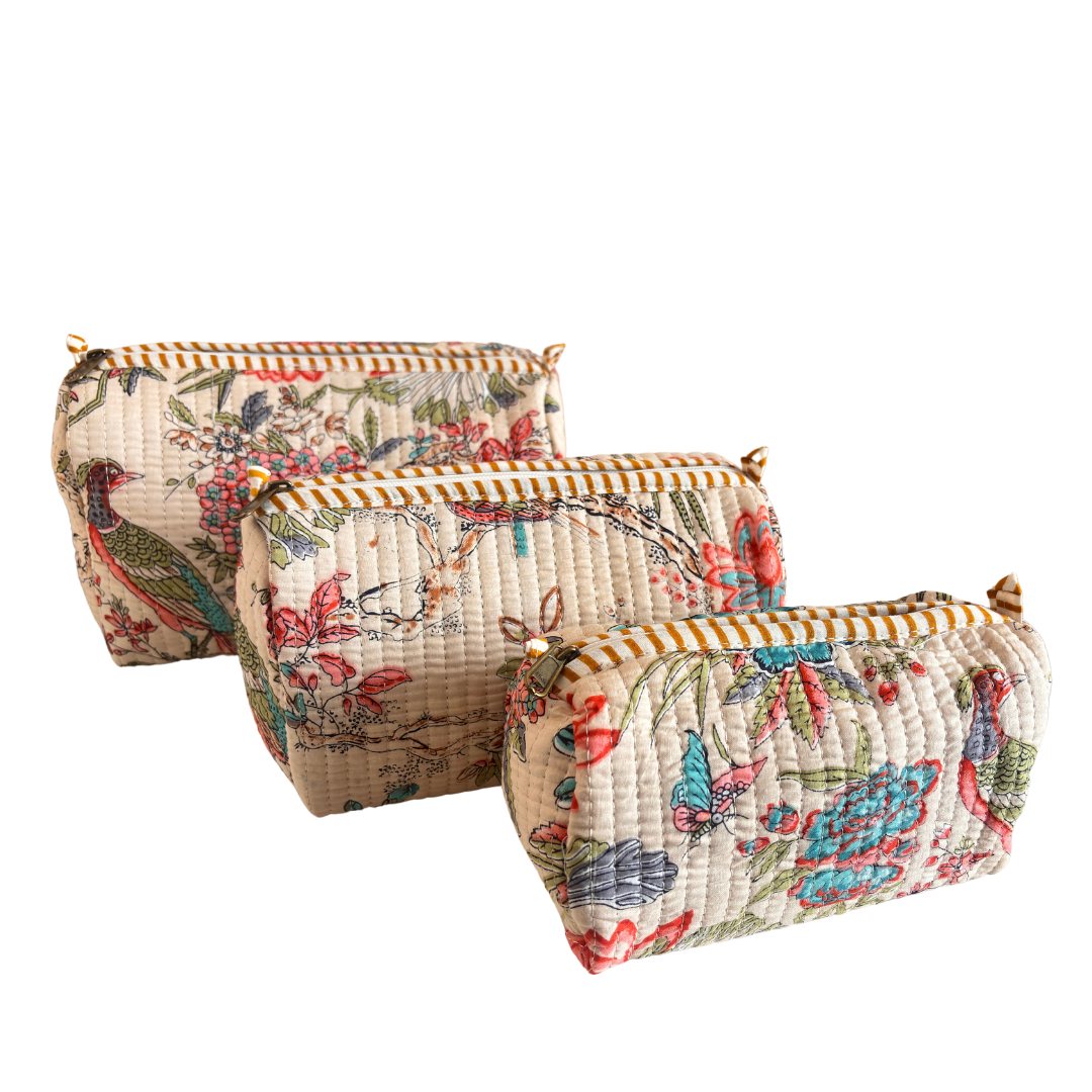 The Alfred Edition Travel Accessory:- Premium Handcrafted Waterproof Quilted Cotton Beauty/Travel Organizer Bag for Men & Women