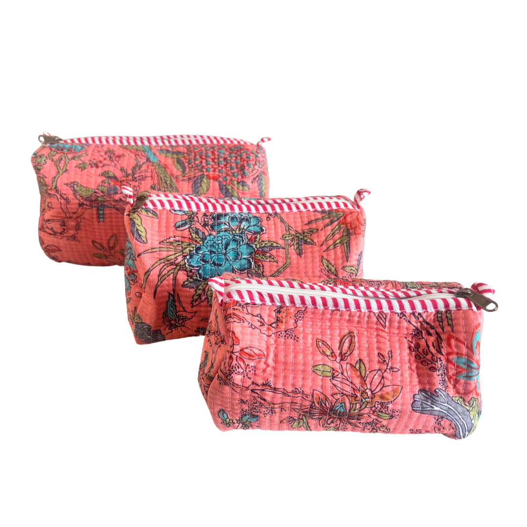 The Alfred Edition Travel Accessory:- Premium Handcrafted Waterproof Quilted Cotton Beauty/Travel Organizer Bag for Men & Women