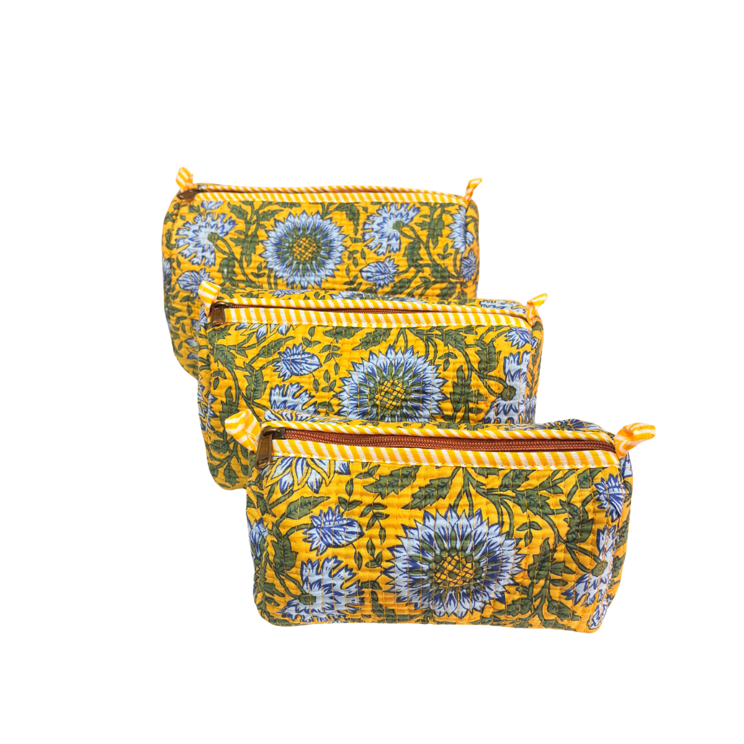 The Alfred Edition Travel Accessory:- Premium Handcrafted Waterproof Quilted Cotton Beauty/Travel Organizer Bag for Men & Women