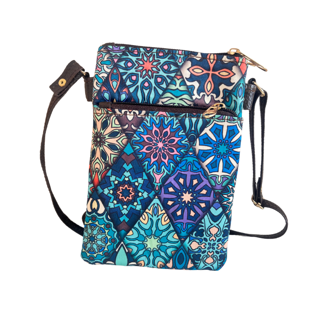 The Blue Multiple Partition Mobile Crossbody Sling Bag