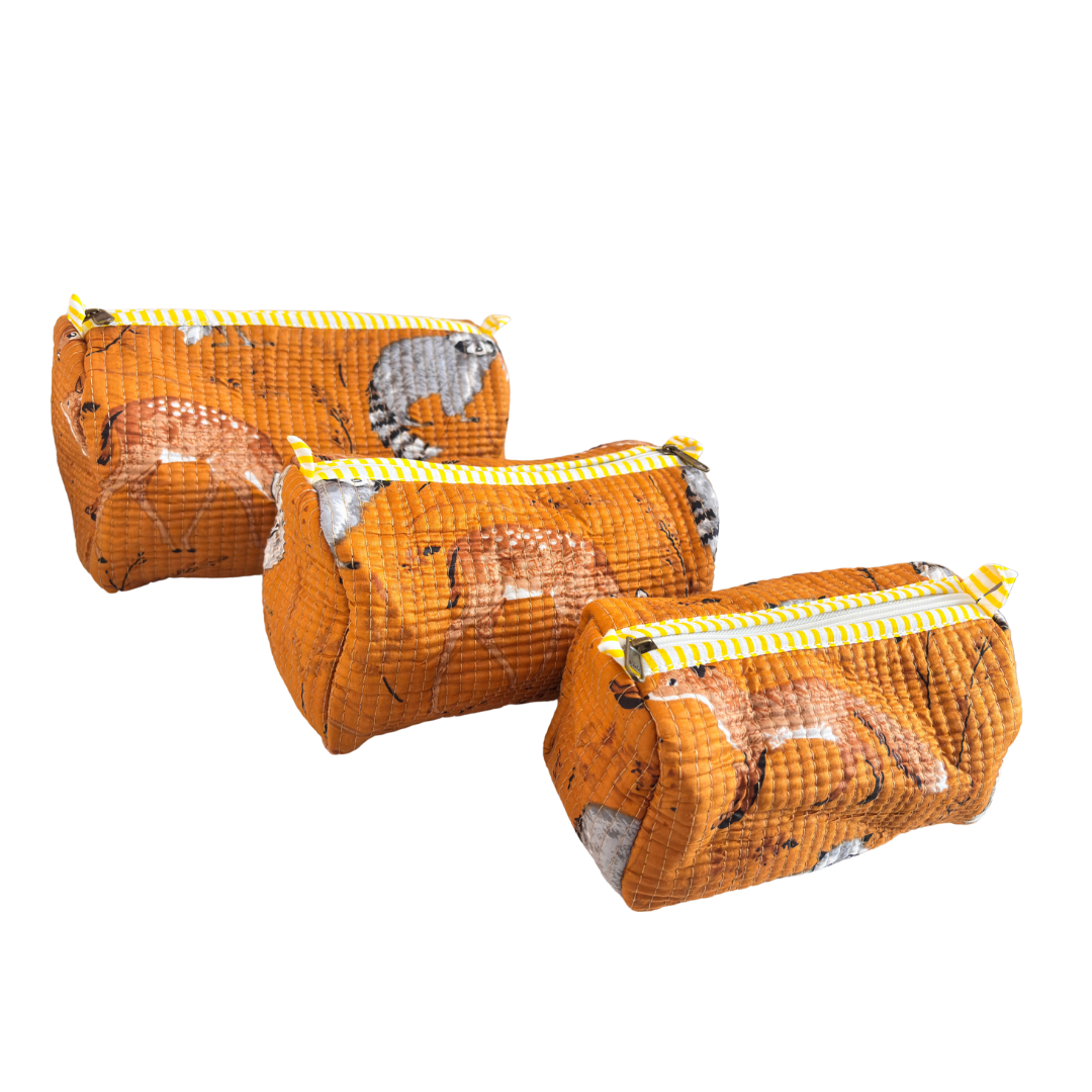 The Alfred Edition Travel Accessory:- Premium Handcrafted Waterproof Quilted Cotton Beauty/Travel Organizer Bag for Men & Women