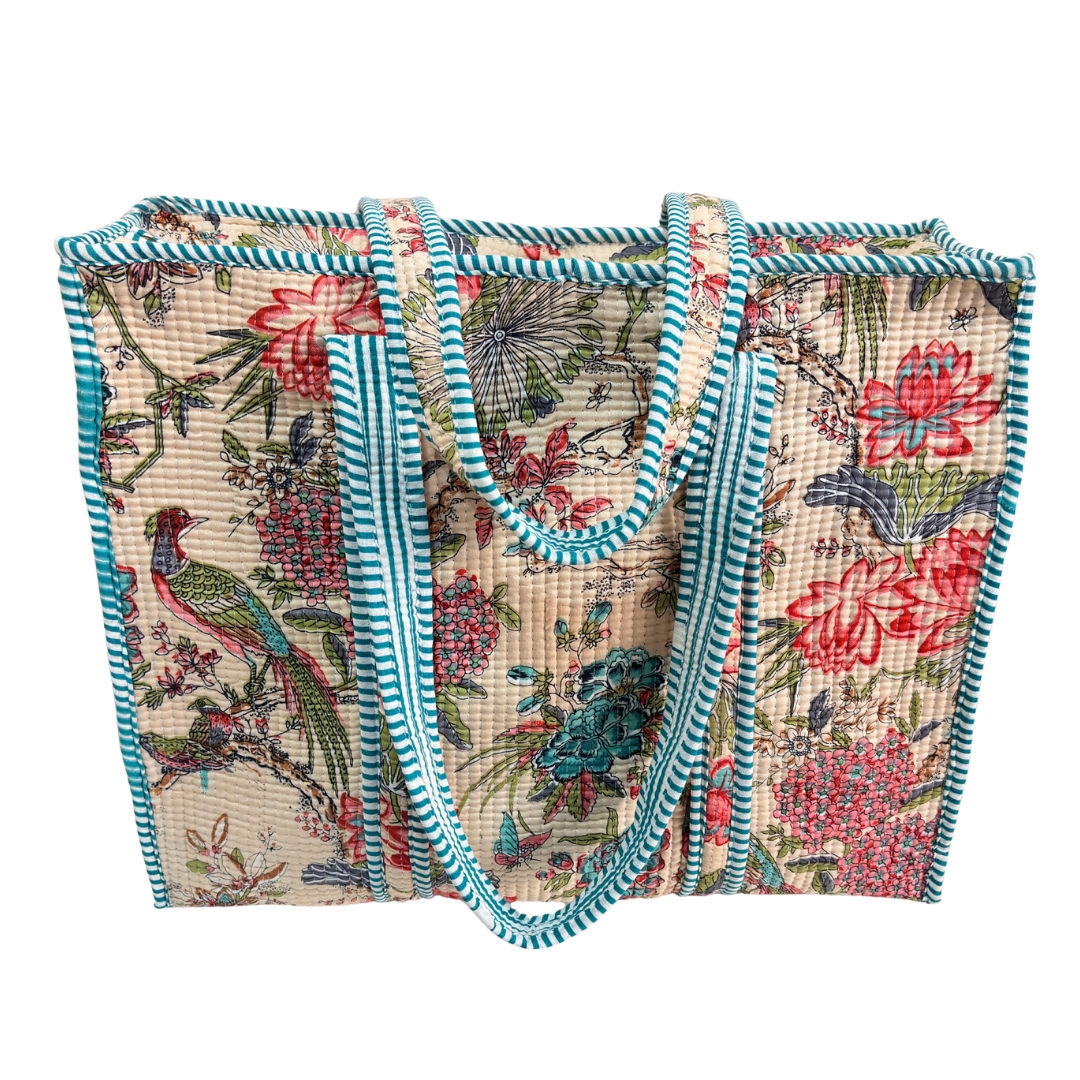 4-in-1 Festive Gifting COMBO : Premium Quilted Tote Bag + 3 Waterproof Pouches = Your Complete Organization Solution!