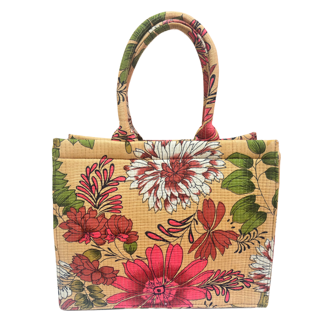 Quilted Laptop Tote Bag with Complementary Pouch