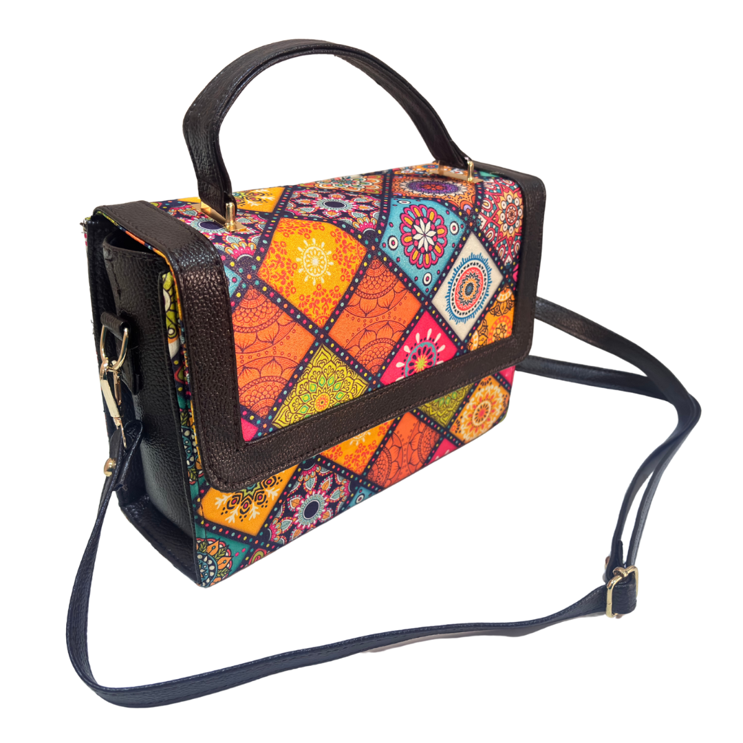 The House of RajPadmini Mandala Print Crossbody Box Bag