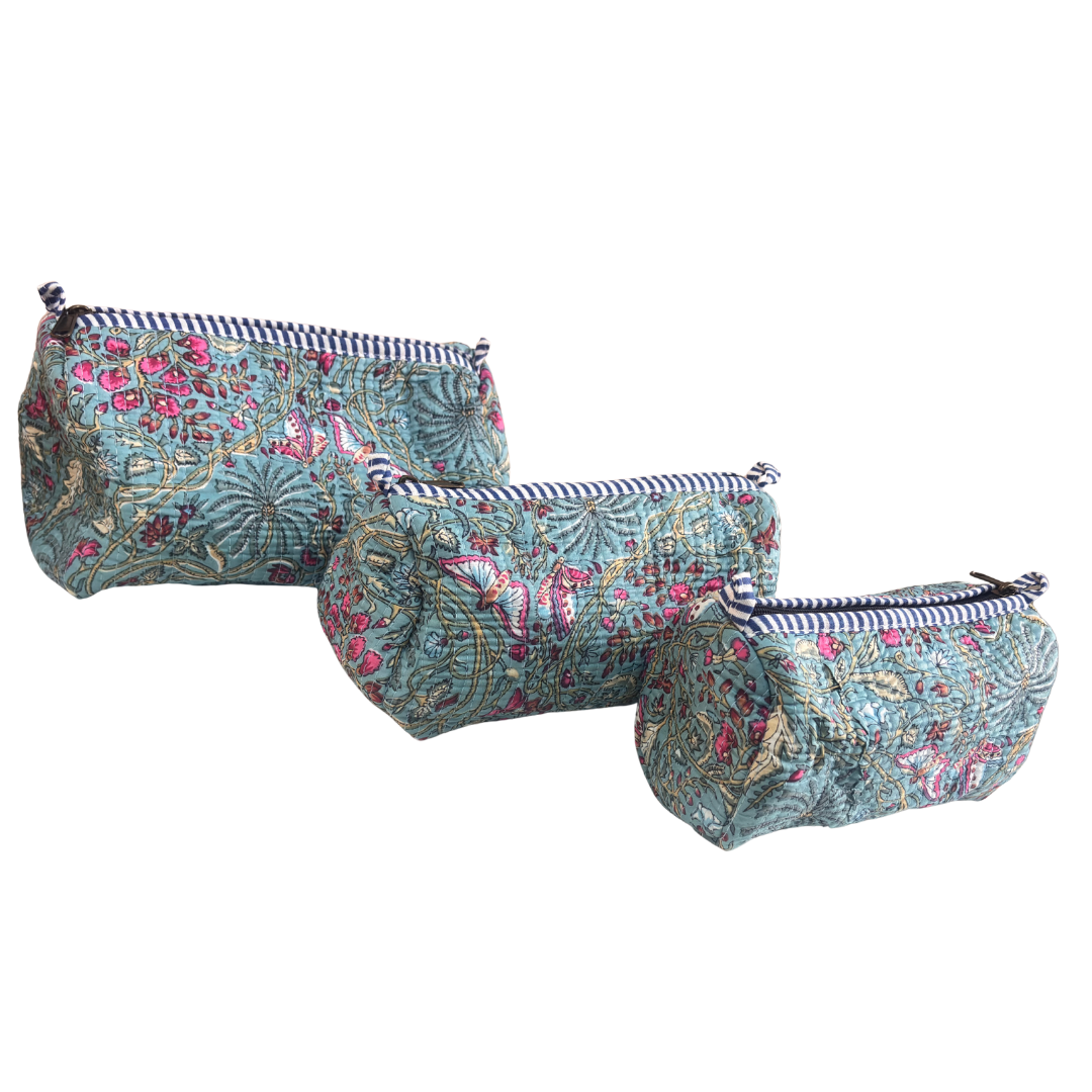 The Alfred Edition Travel Accessory:- Premium Handcrafted Waterproof Quilted Cotton Beauty/Travel Organizer Bag for Men & Women