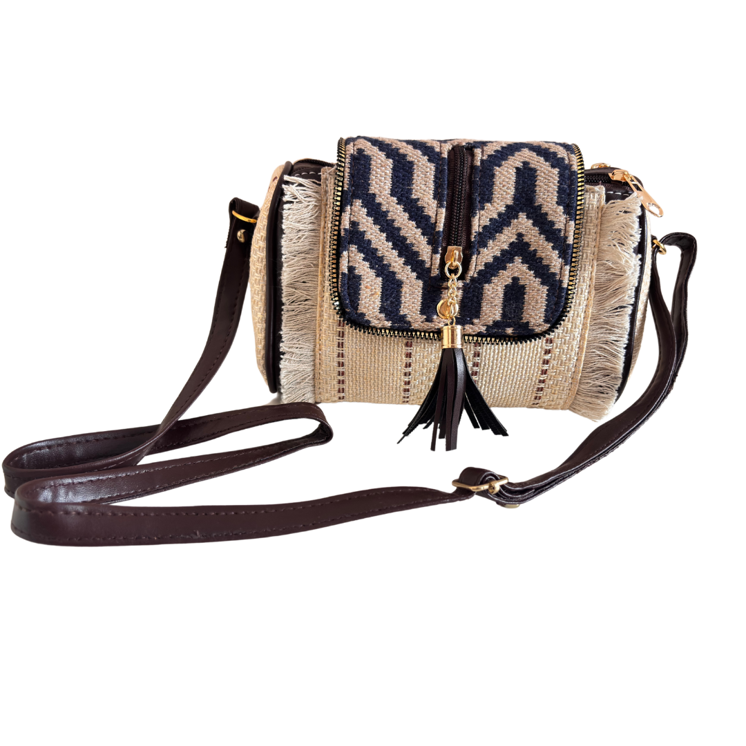 The Bohemian Pearl White Crossbody Sling Bag