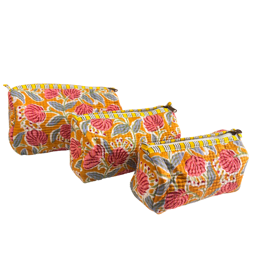 The Alfred Edition Travel Accessory:- Premium Handcrafted Waterproof Quilted Cotton Beauty/Travel Organizer Bag for Men & Women