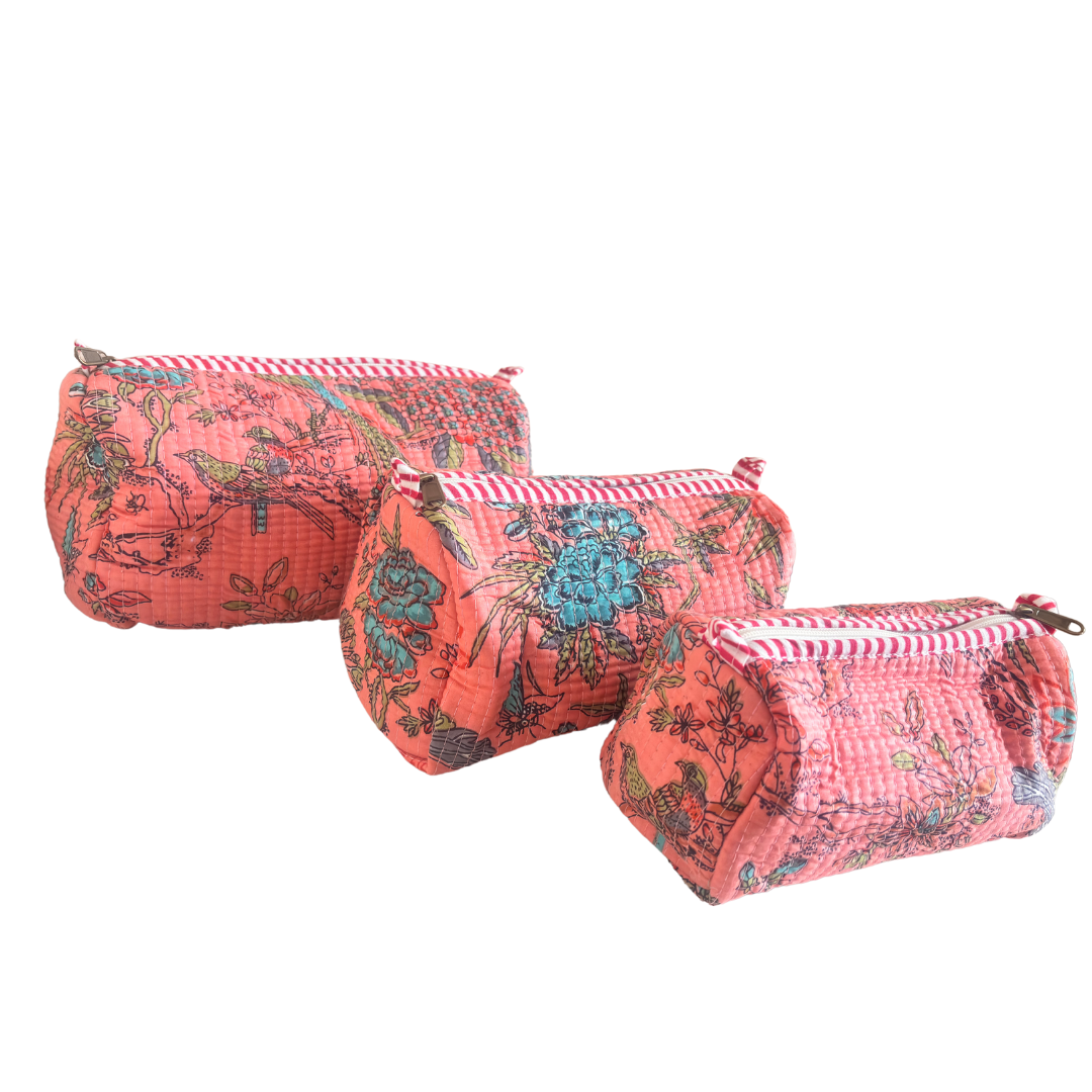 The Alfred Edition Travel Accessory:- Premium Handcrafted Waterproof Quilted Cotton Beauty/Travel Organizer Bag for Men & Women