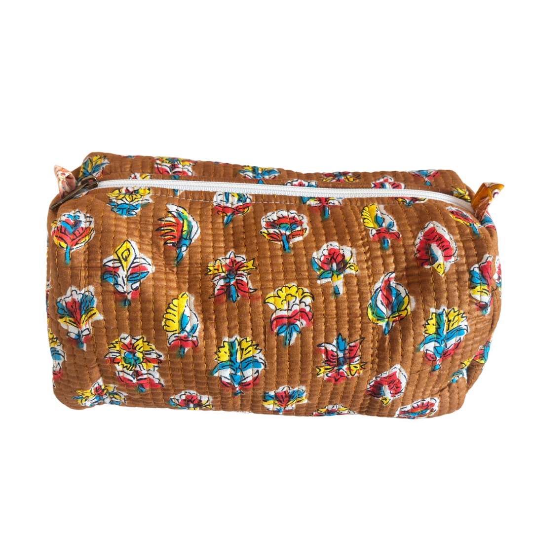 The Alfred Edition Travel Accessory:- Premium Handcrafted Waterproof Quilted Cotton Beauty/Travel Organizer Bag for Men & Women