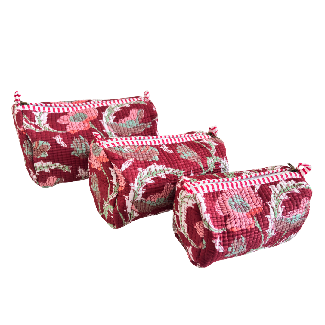 The Alfred Edition Travel Accessory:- Premium Handcrafted Waterproof Quilted Cotton Beauty/Travel Organizer Bag for Men & Women