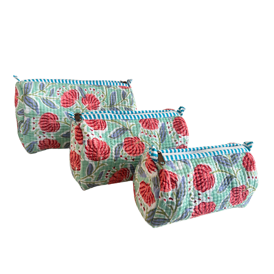 The Alfred Edition Travel Accessory:- Premium Handcrafted Waterproof Quilted Cotton Beauty/Travel Organizer Bag for Men & Women