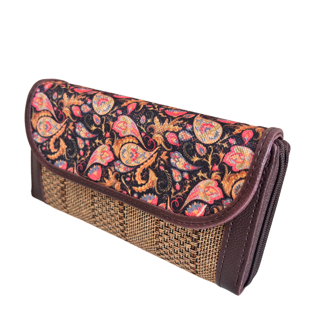 The Hamsafar Edition:- Women's Ethnic Jute Fabric Wallet with Double Partition
