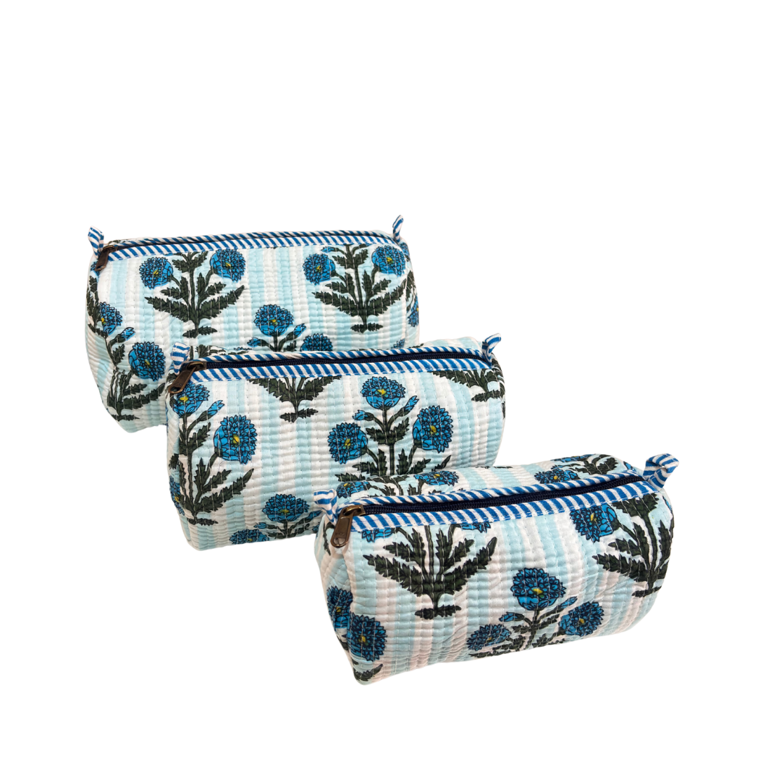 The Alfred Edition Travel Accessory:- Premium Handcrafted Waterproof Quilted Cotton Beauty/Travel Organizer Bag for Men & Women