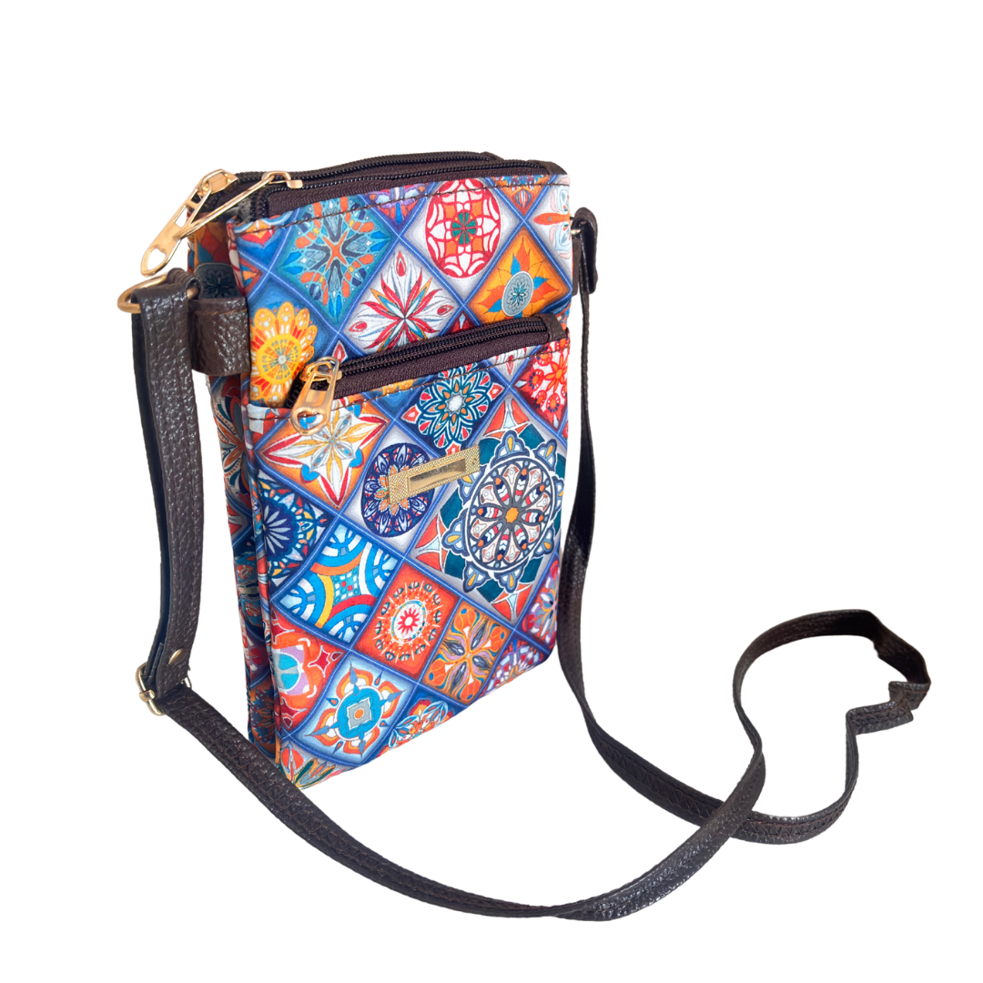 The Multicolor Multiple Partition Mobile Crossbody Sling Bag