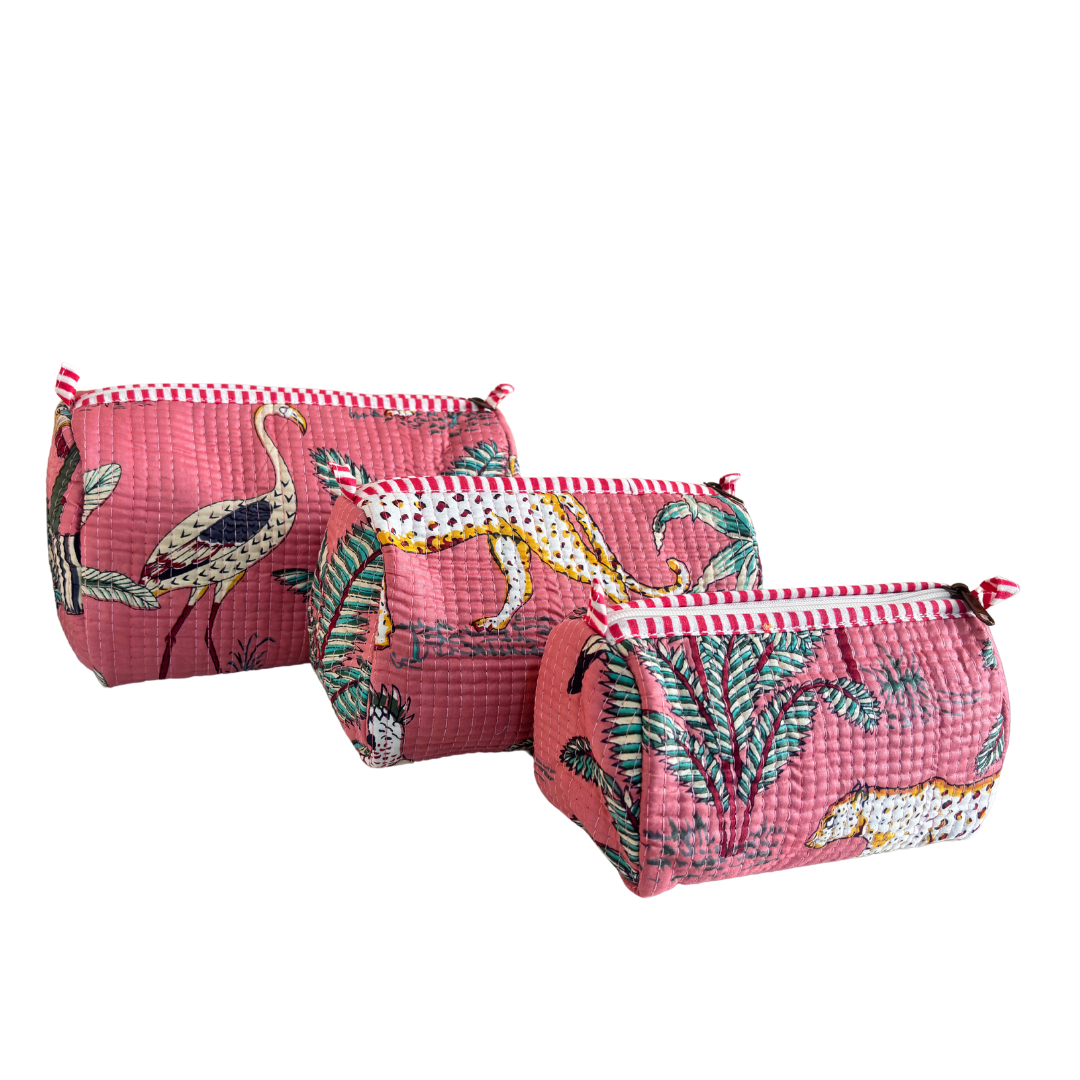 The Alfred Edition Travel Accessory:- Premium Handcrafted Waterproof Quilted Cotton Beauty/Travel Organizer Bag for Men & Women