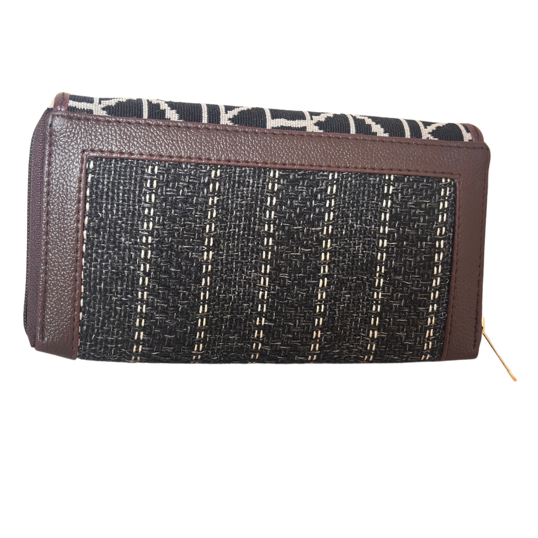 The Hamsafar Edition:- Women's Ethnic Jute Fabric Wallet with Double Partition