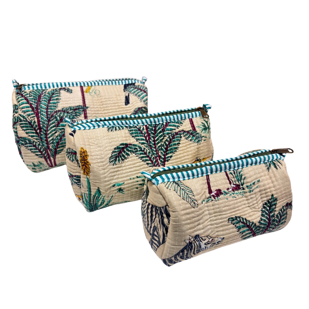 The Alfred Edition Travel Accessory:- Premium Handcrafted Waterproof Quilted Cotton Beauty/Travel Organizer Bag for Men & Women