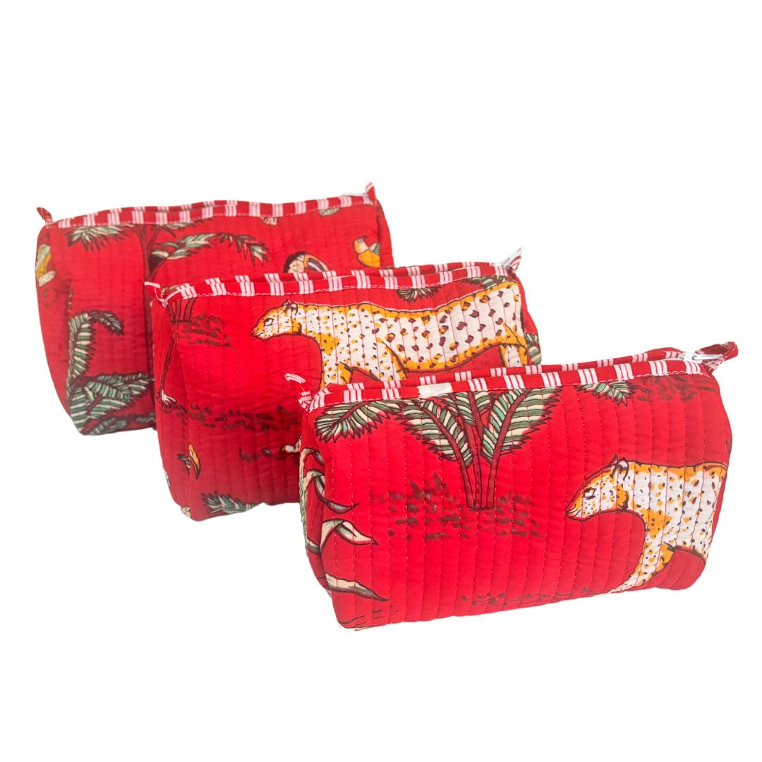 The Alfred Edition Travel Accessory:- Premium Handcrafted Waterproof Quilted Cotton Beauty/Travel Organizer Bag for Men & Women