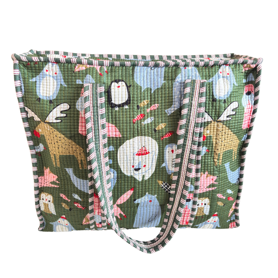 The Bazaar Bhoot Edition:- Premium Cotton Quilted Shopping Tote Bag