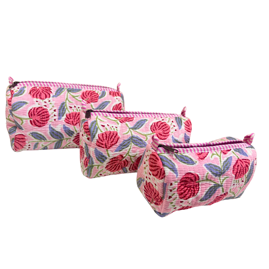 The Alfred Edition Travel Accessory:- Premium Handcrafted Waterproof Quilted Cotton Beauty/Travel Organizer Bag for Men & Women