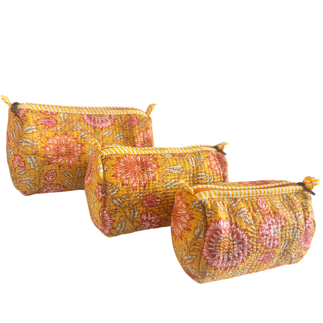 The Alfred Edition Travel Accessory:- Premium Handcrafted Waterproof Quilted Cotton Beauty/Travel Organizer Bag for Men & Women