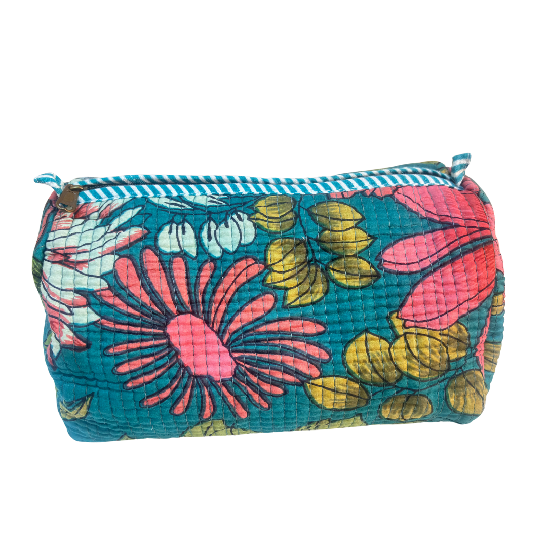 The Alfred Edition Travel Accessory:- Premium Handcrafted Waterproof Quilted Cotton Beauty/Travel Organizer Bag for Men & Women