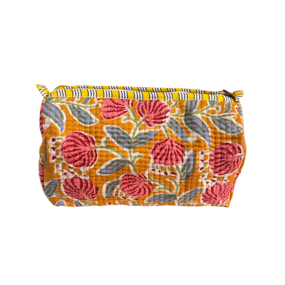The Alfred Edition Travel Accessory:- Premium Handcrafted Waterproof Quilted Cotton Beauty/Travel Organizer Bag for Men & Women