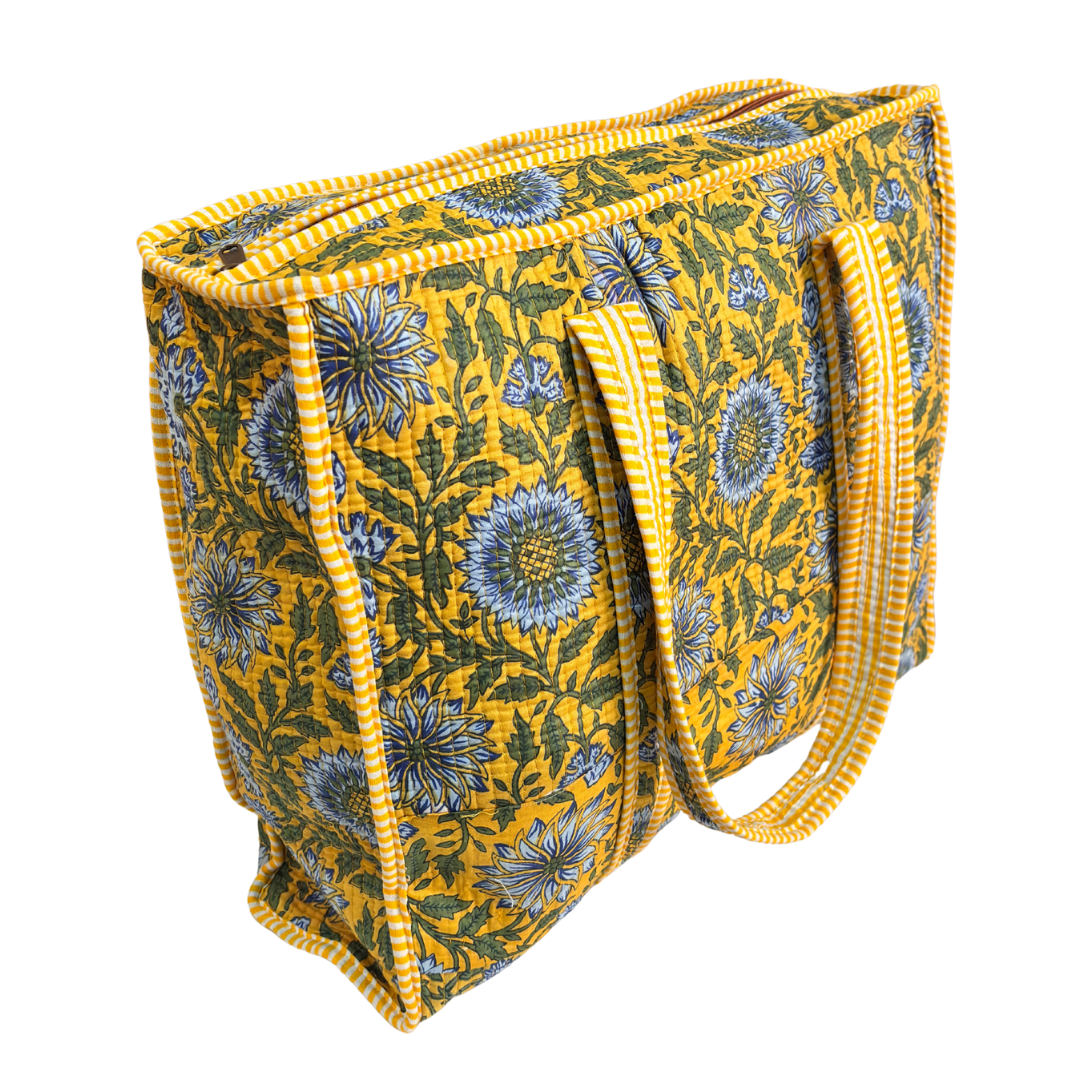 4-in-1 Festive Gifting COMBO : Premium Quilted Tote Bag + 3 Waterproof Pouches = Your Complete Organization Solution!