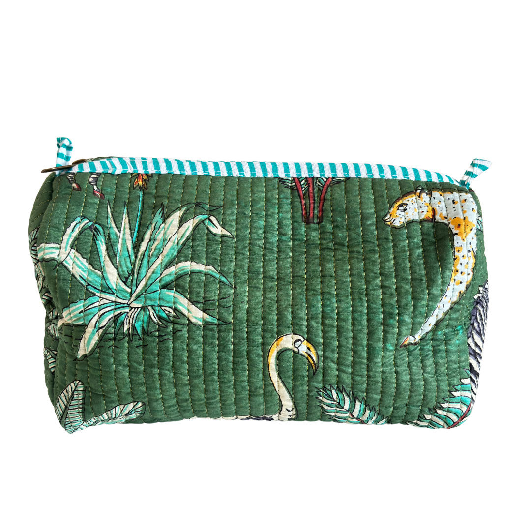 The Alfred Edition Travel Accessory:- Premium Handcrafted Waterproof Quilted Cotton Beauty/Travel Organizer Bag for Men & Women